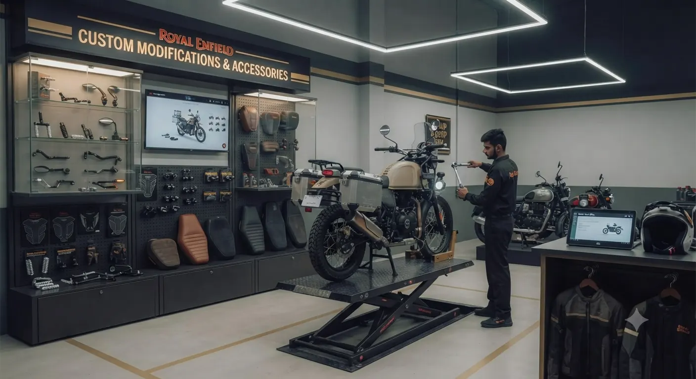 GMW Royal Enfield custom modifications and accessories workshop